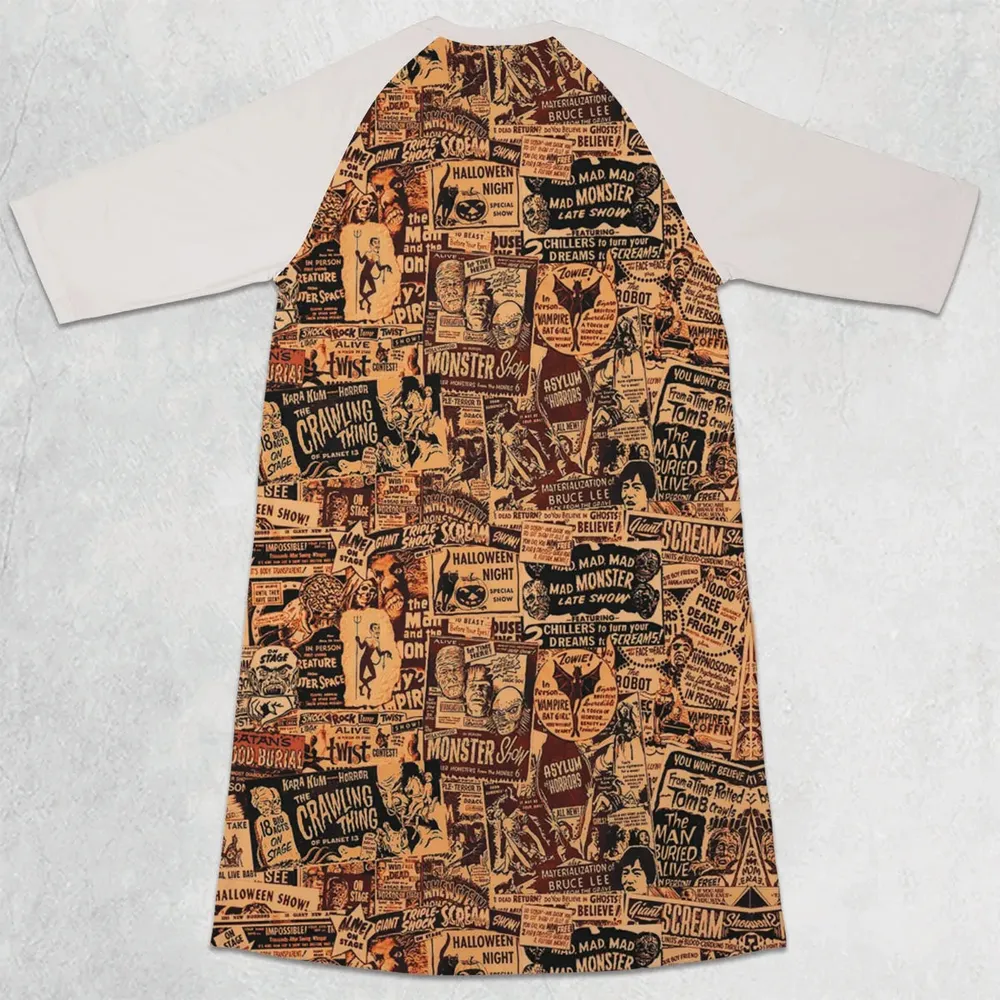 The Monster Show Mashup 3/4 Sleeve Raglan Dress - 2