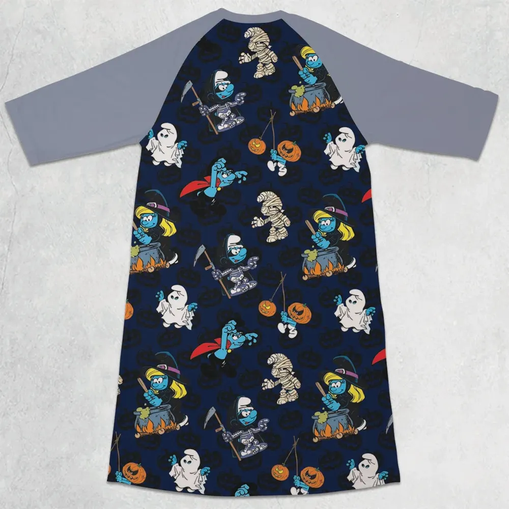Smurfs Halloween Special 3/4 Sleeve Raglan Dress - 2
