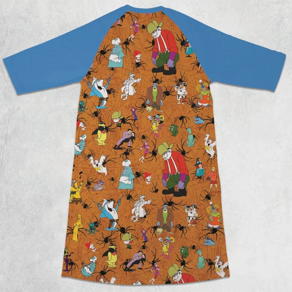 Halloween Party 3/4 Sleeve Raglan Dress - 2