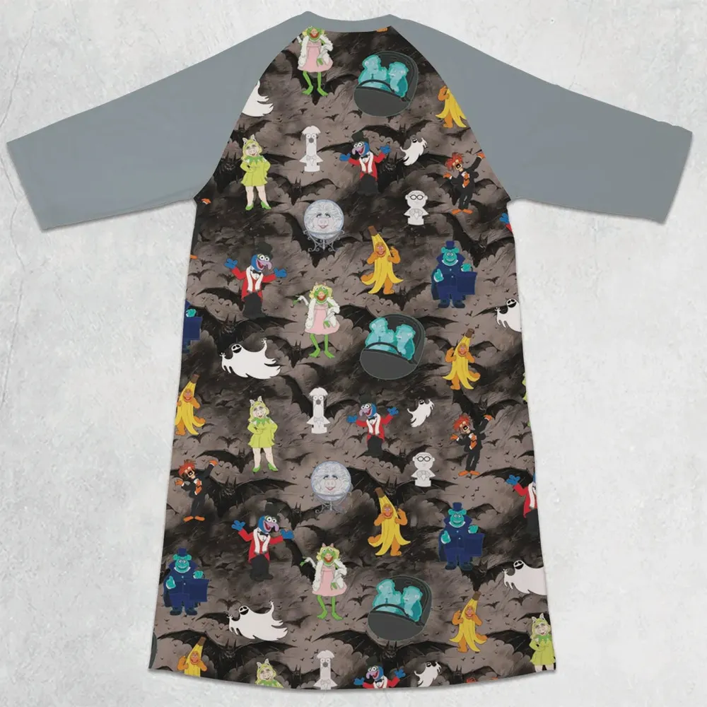 Muppet Haunted 3/4 Sleeve Raglan Dress - 2