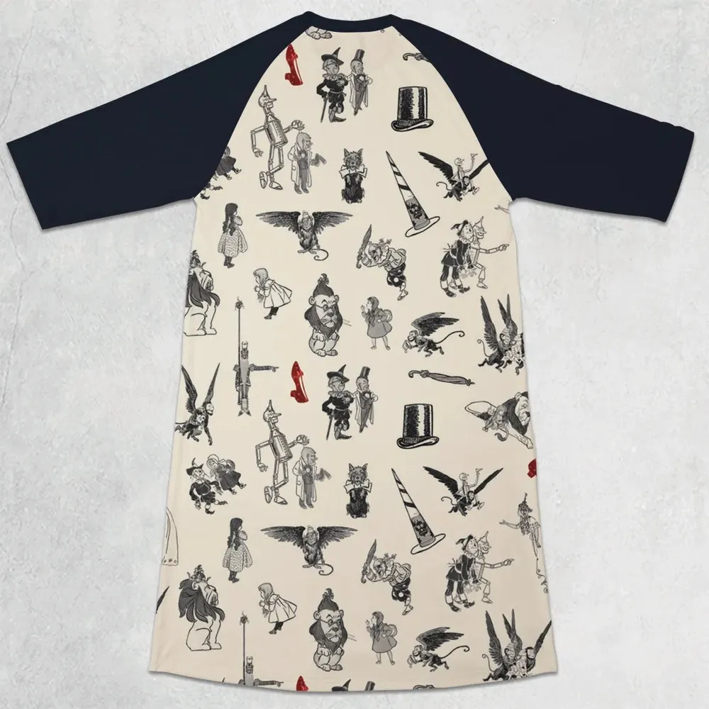 Wizard of Oz Vintage Adapt 3/4 Sleeve Raglan Dress - 2