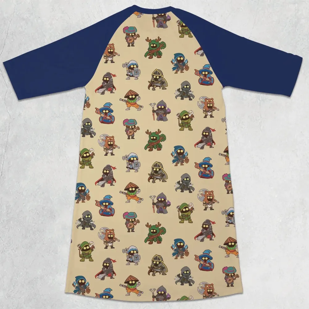 Little Adventurer DnD 3/4 Sleeve Raglan Dress - 2