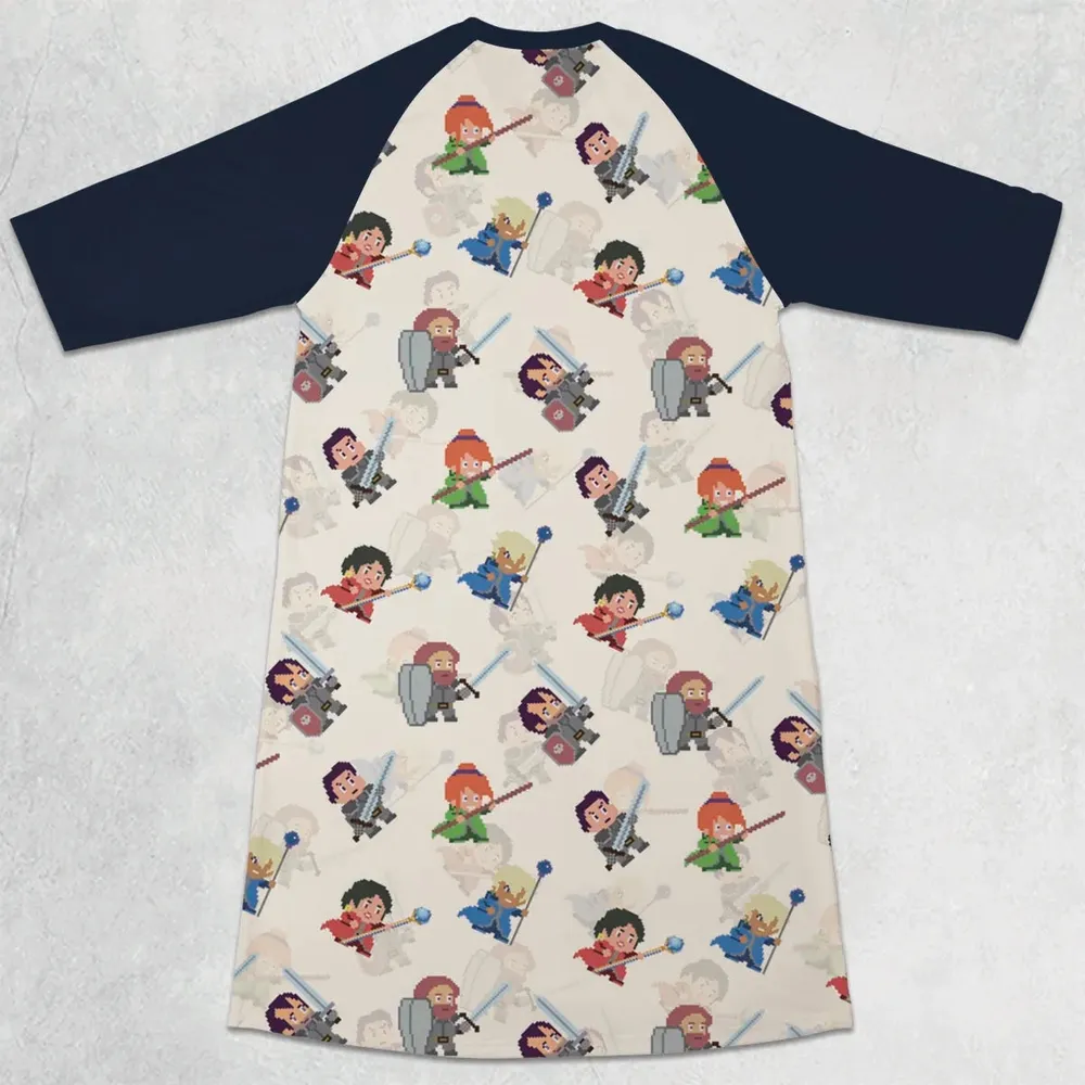Pixel Fantasy Final Fantasy 3/4 Sleeve Raglan Dress - 2