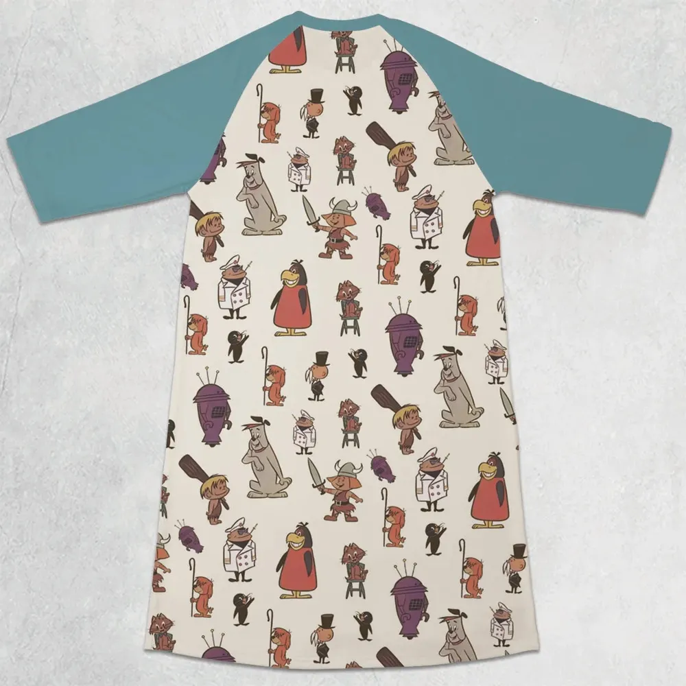 The Ruff and Reddy Show 3/4 Sleeve Raglan Dress - 2