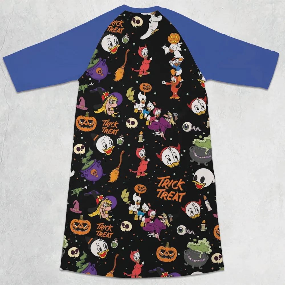 Huey, Dewey and Louie Duck Halloween 3/4 Sleeve Raglan Dress - 2