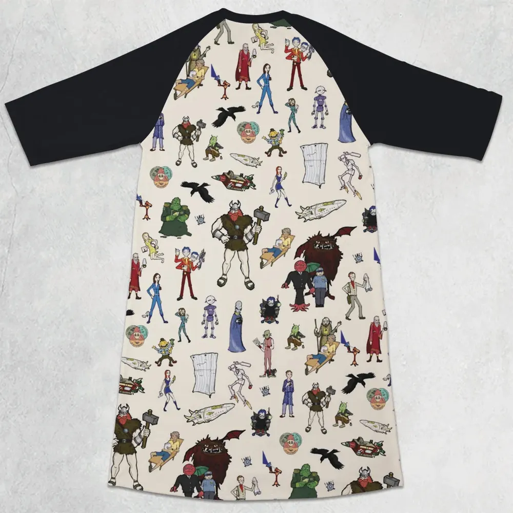 Don't Panic The Hitchhiker's Guide to the Galaxy 3/4 Sleeve Raglan Dress - 2