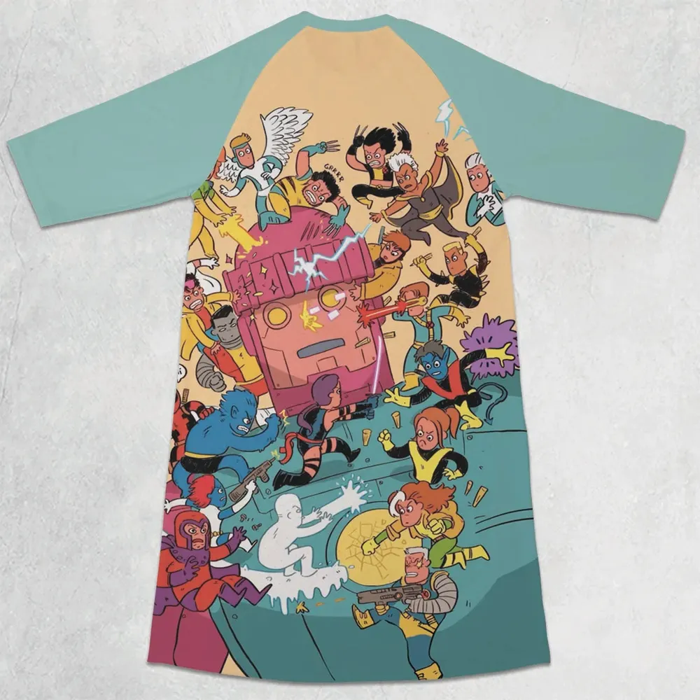 Super Style X-Men 3/4 Sleeve Raglan Dress - 2