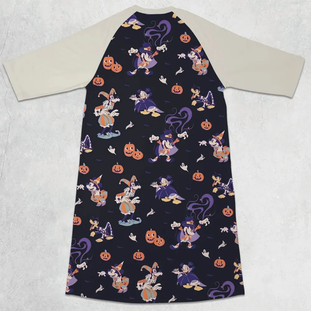 Happy Halloween 3/4 Sleeve Raglan Dress - 2