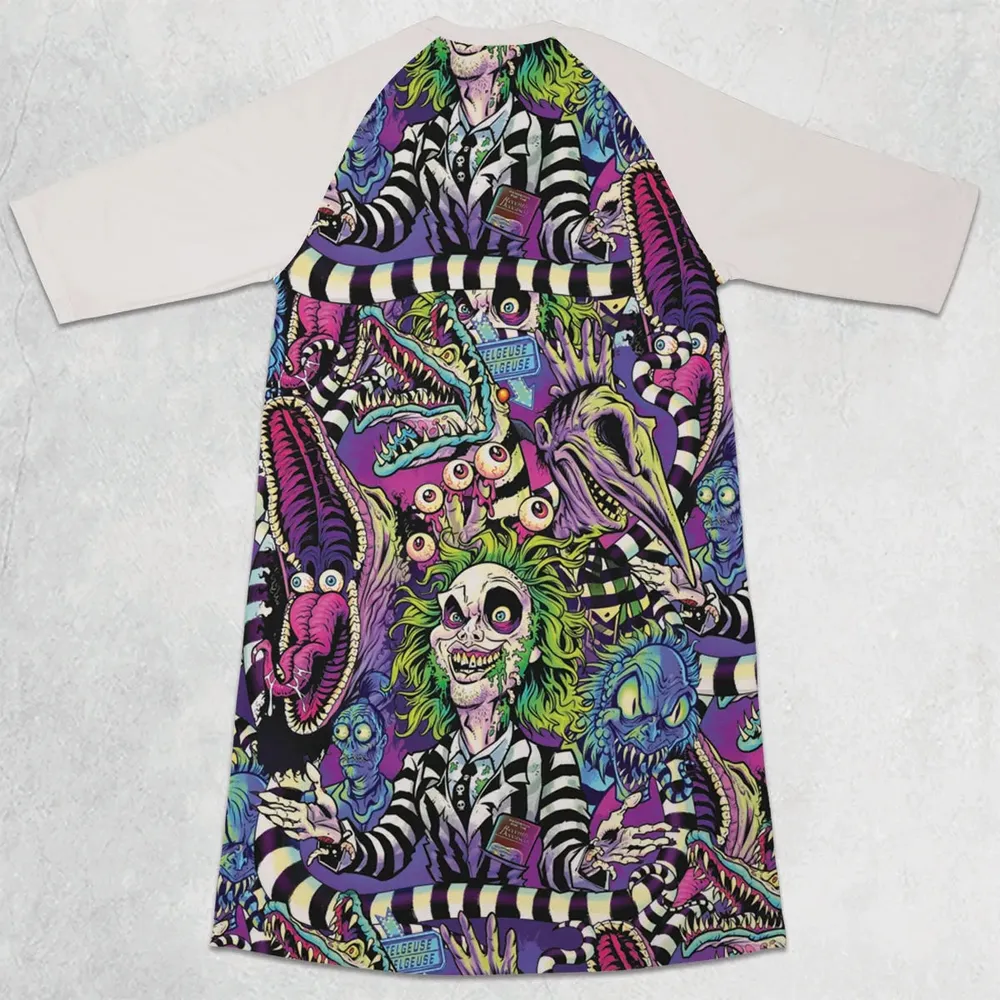 Stay Spooky Beetlejuice 3/4 Sleeve Raglan Dress - 2