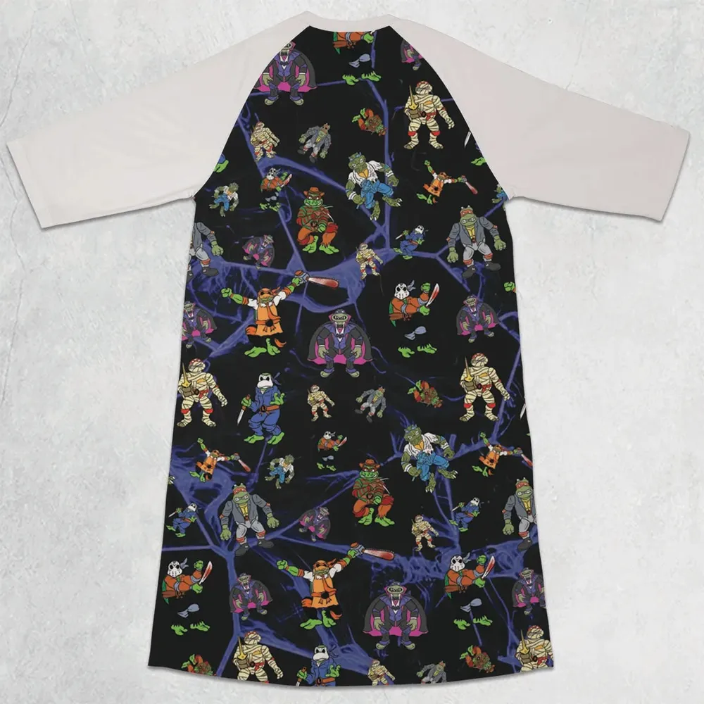 TMNT Universal Monsters And Sewer Slasher Toys 3/4 Sleeve Raglan Dress - 2