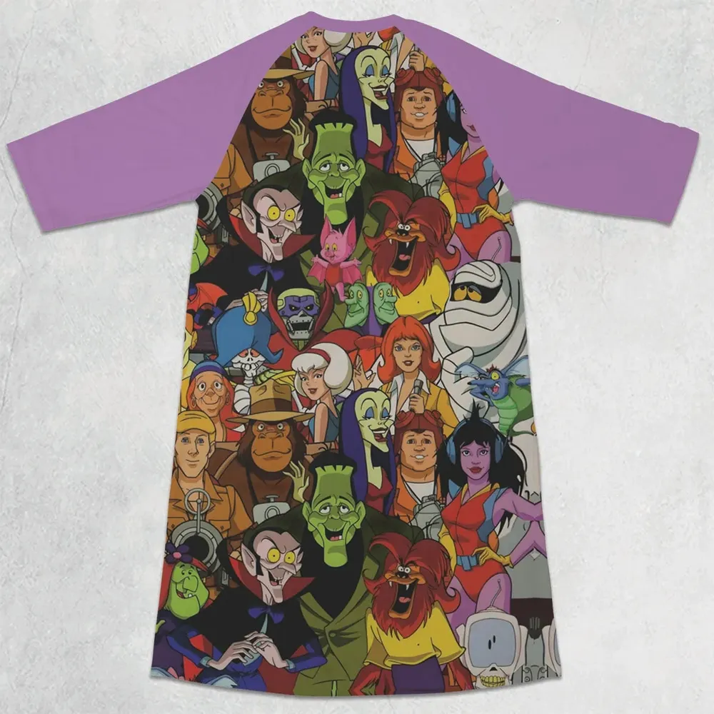 Frightfully Funny Ghostbusters Groovie Goolies 3/4 Sleeve Raglan Dress - 2