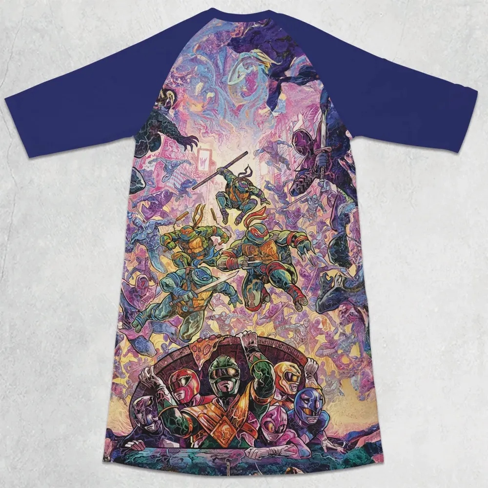 Shell Yeah Teenage Mutant Ninja Turtles 3/4 Sleeve Raglan Dress - 2