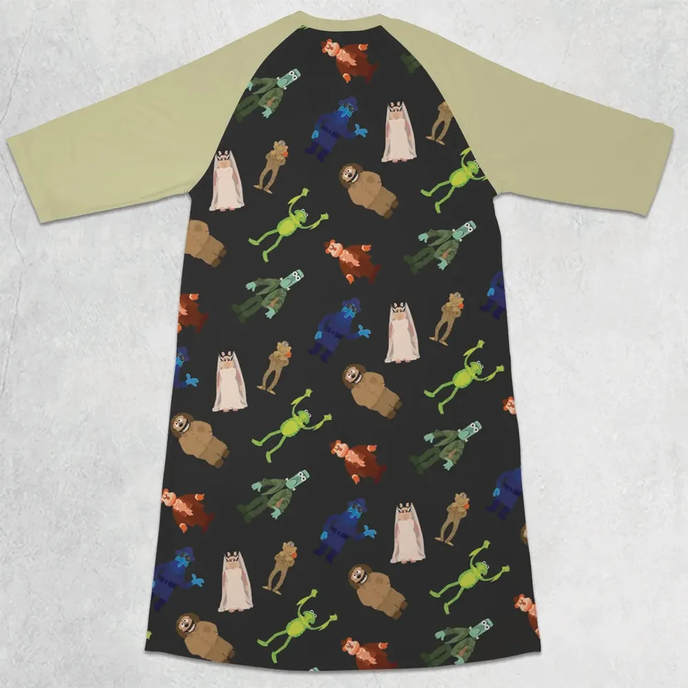 Muppet Monster 3/4 Sleeve Raglan Dress - 2