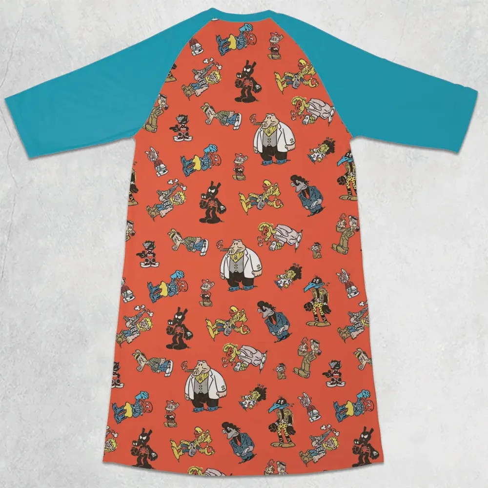 Cast of Peter Porker 3/4 Sleeve Raglan Dress - 2