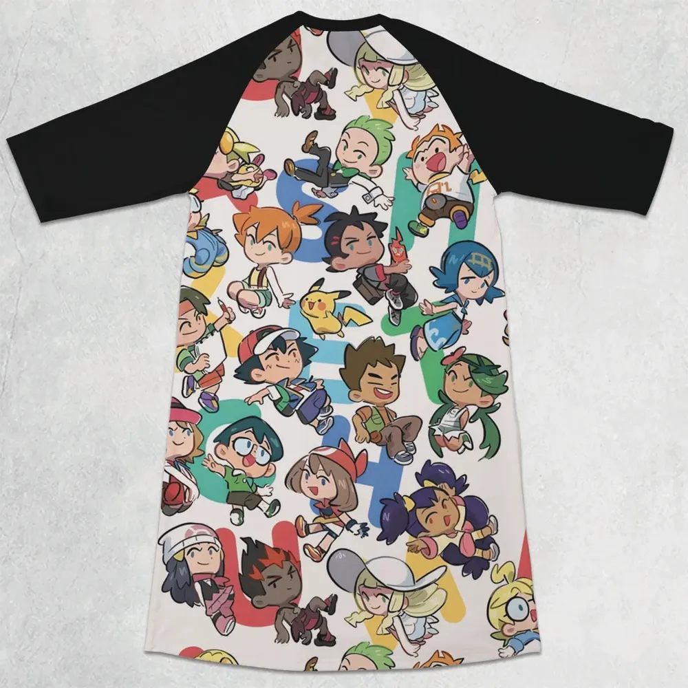 Pokemon Trainer 3/4 Sleeve Raglan Dress - 2