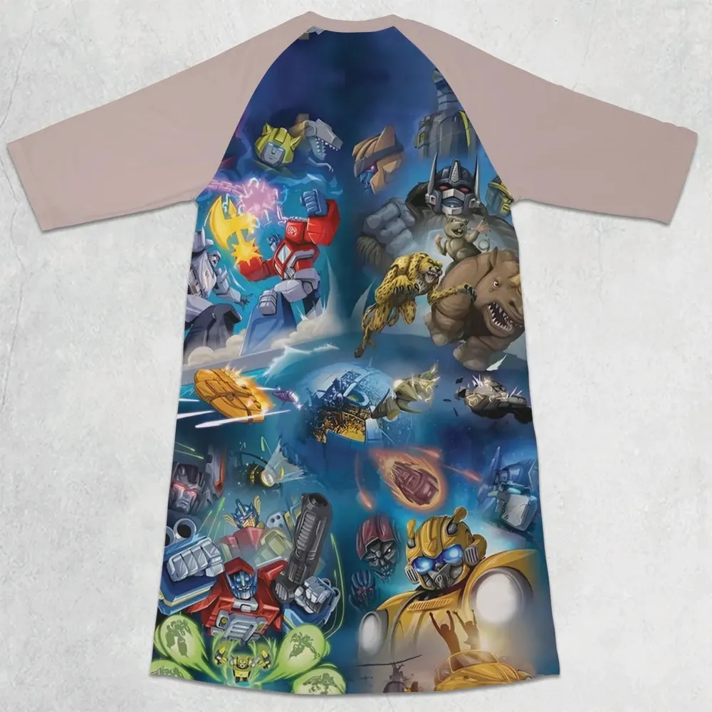 Beast Wars 3/4 Sleeve Raglan Dress - 2