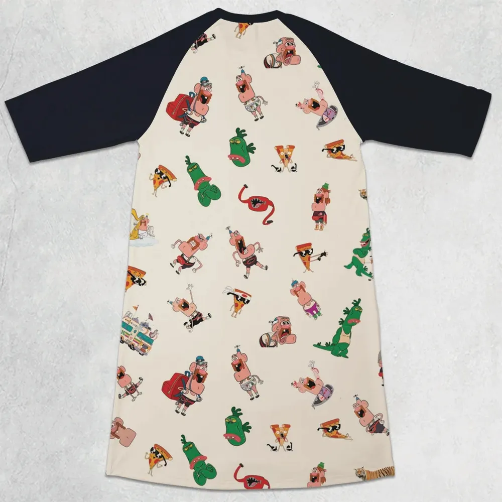 Magic Realism Uncle Grandpa 3/4 Sleeve Raglan Dress - 2