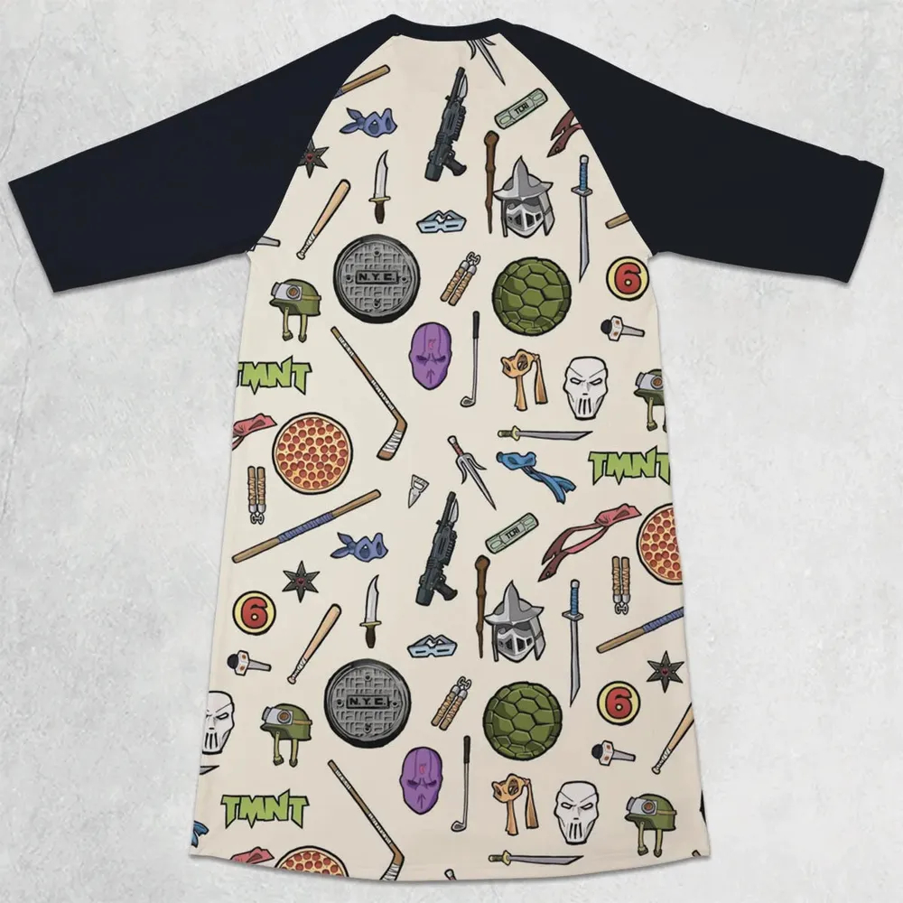 Hero In A Half Shell TMNT 3/4 Sleeve Raglan Dress - 2