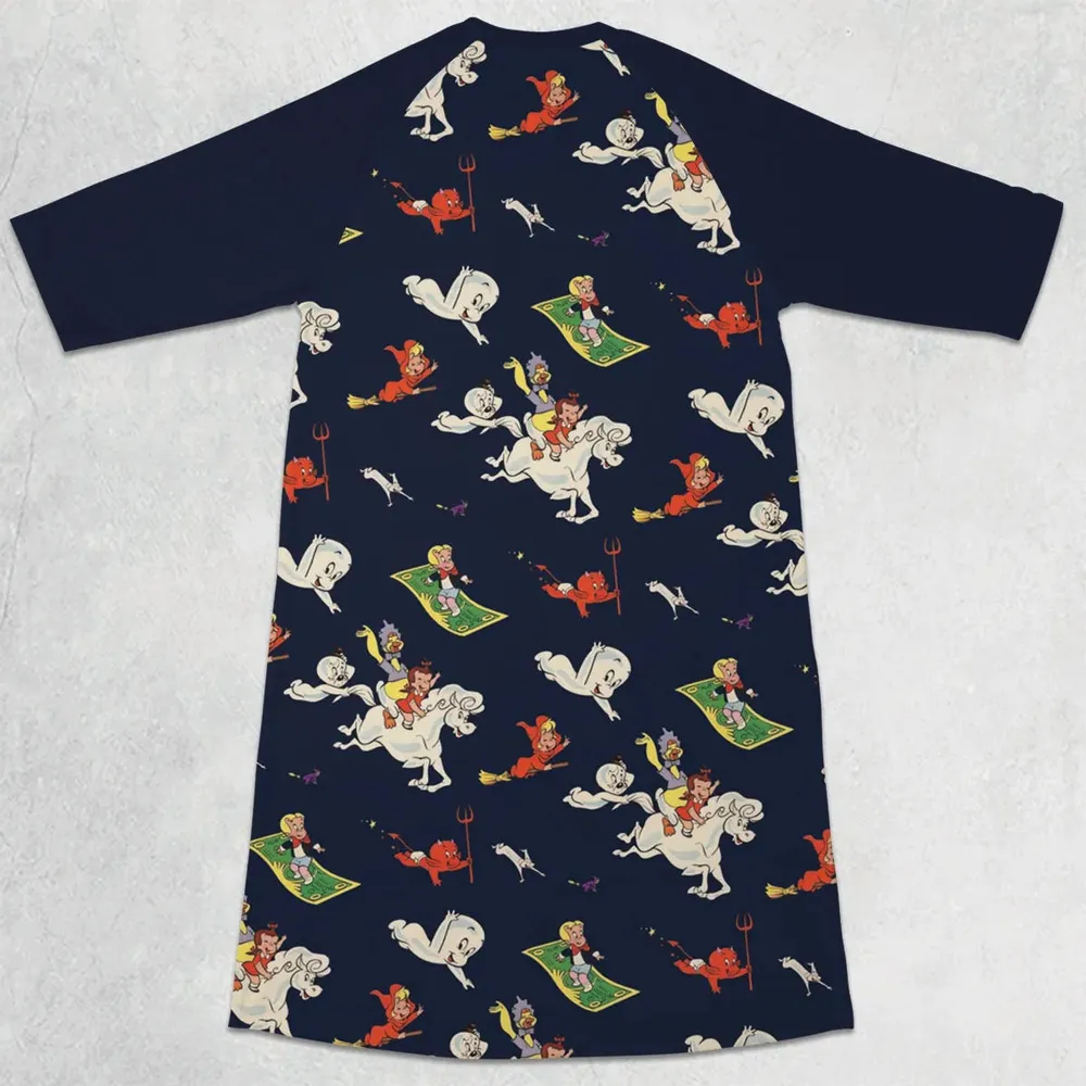 Casper Richie Rich Harvey Comic Characters 3/4 Sleeve Raglan Dress - 2