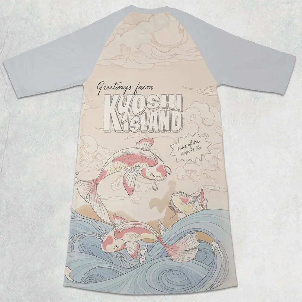 Kyoshi Island Avatar The Last Airbender 3/4 Sleeve Raglan Dress - 2