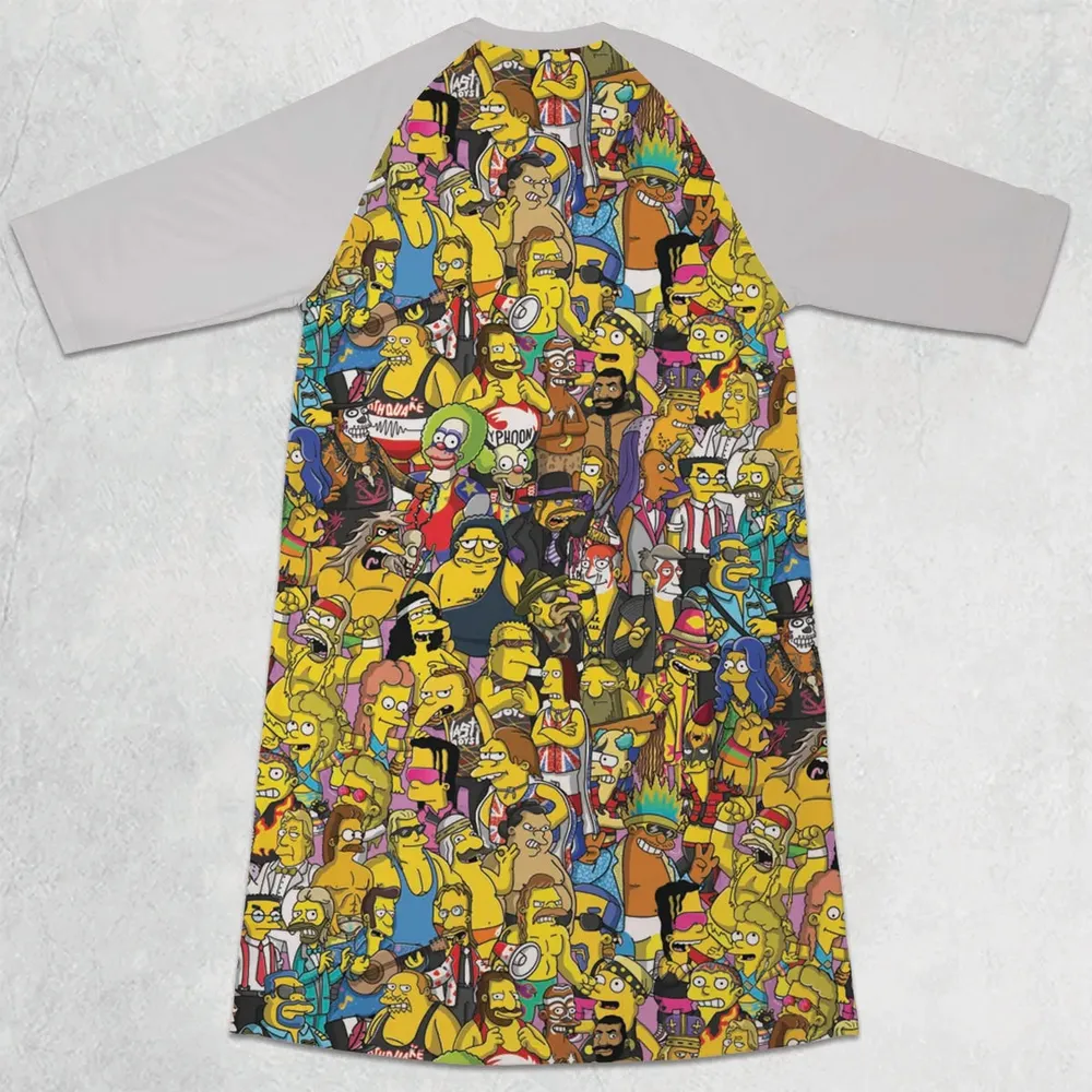 WWF Simpsons 3/4 Sleeve Raglan Dress - 2