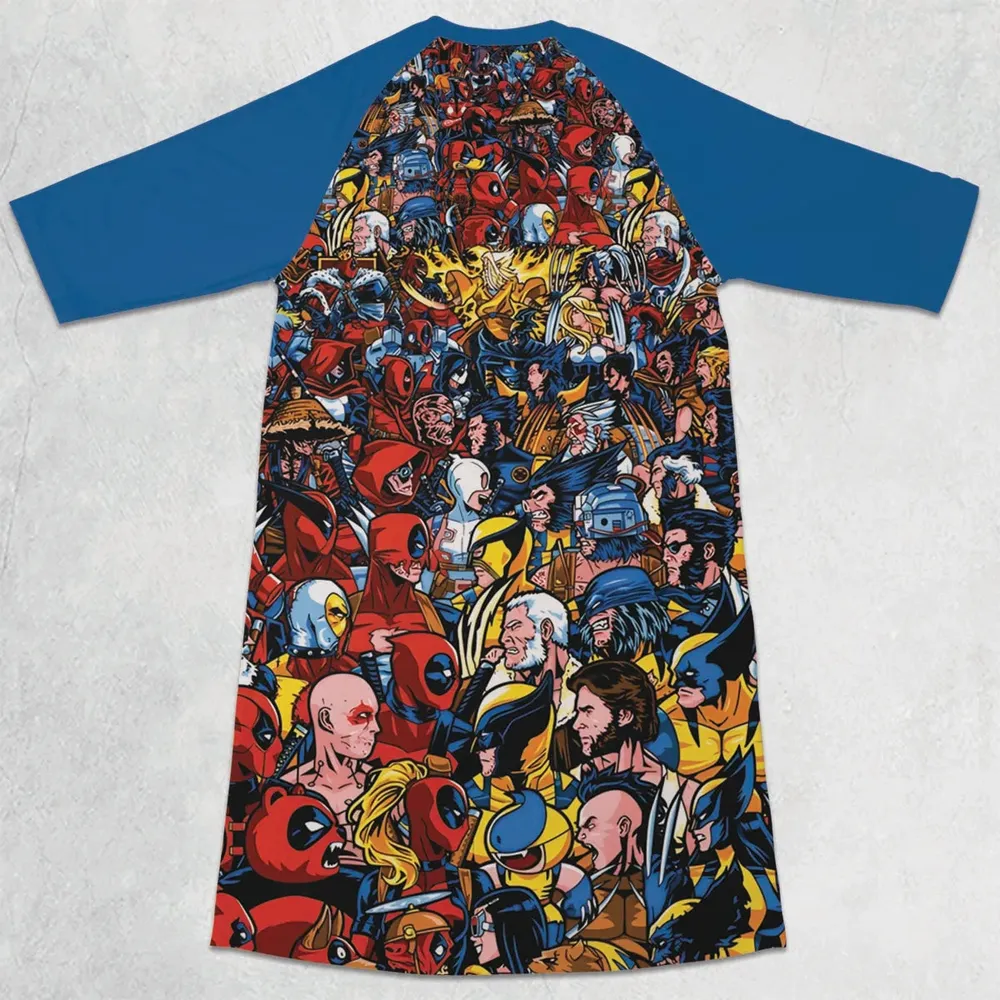 70 Variants and Bloodlines 3/4 Sleeve Raglan Dress - 2