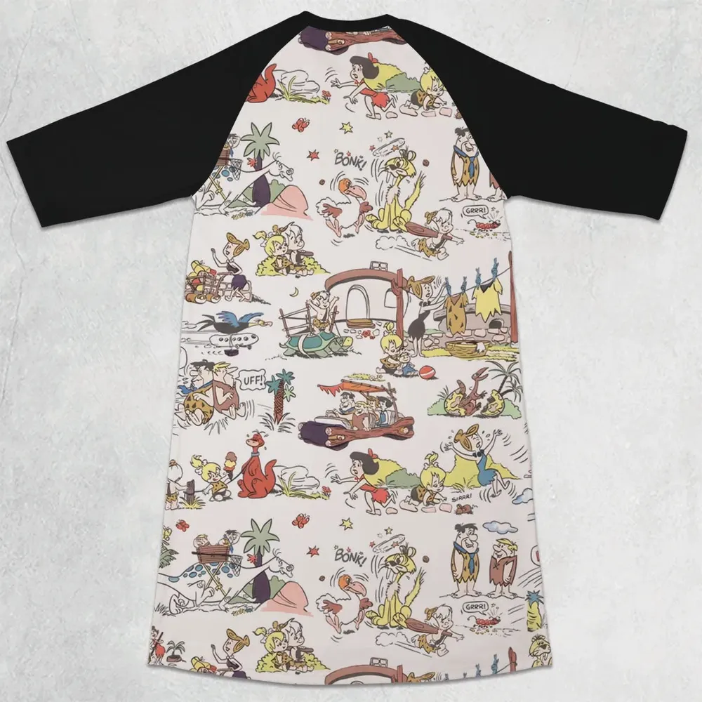 Stone Age Life The Flintstone 3/4 Sleeve Raglan Dress - 2
