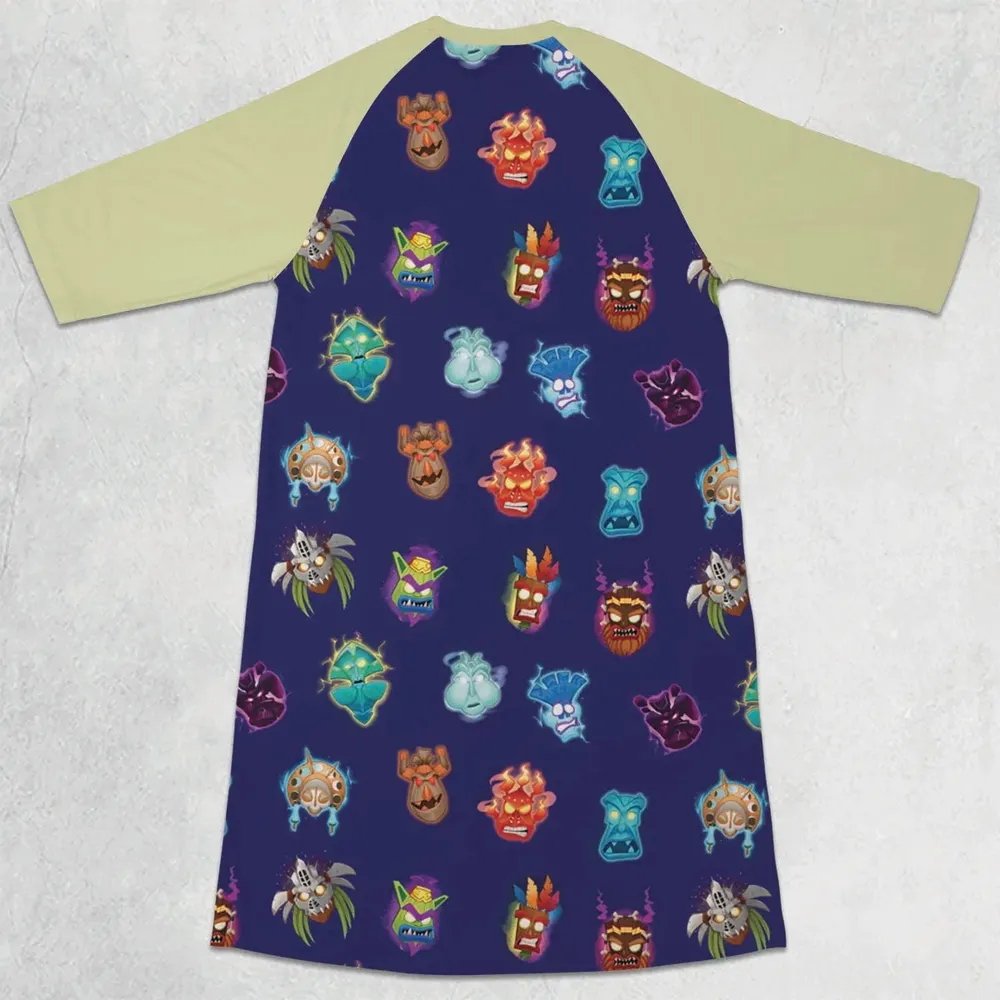 Crash Style Crash Bandicoot 3/4 Sleeve Raglan Dress - 2