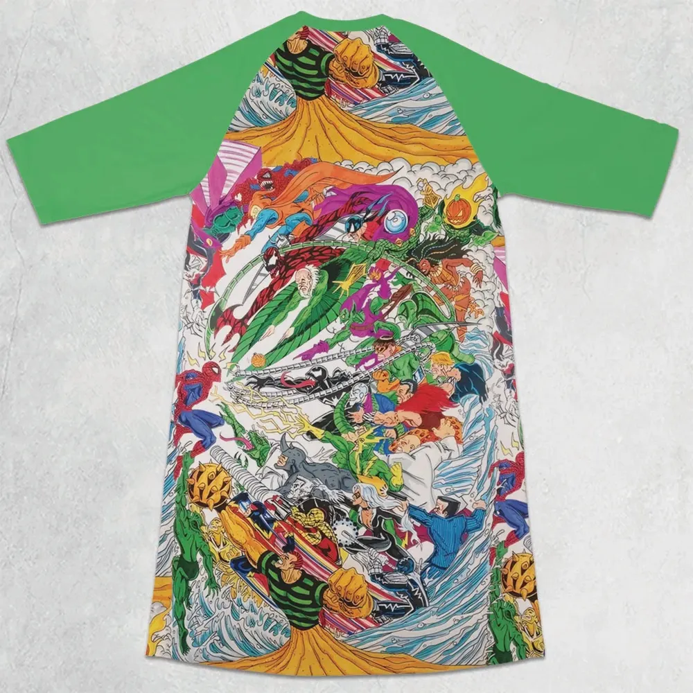 Spidey Sense Spider Man 3/4 Sleeve Raglan Dress - 2