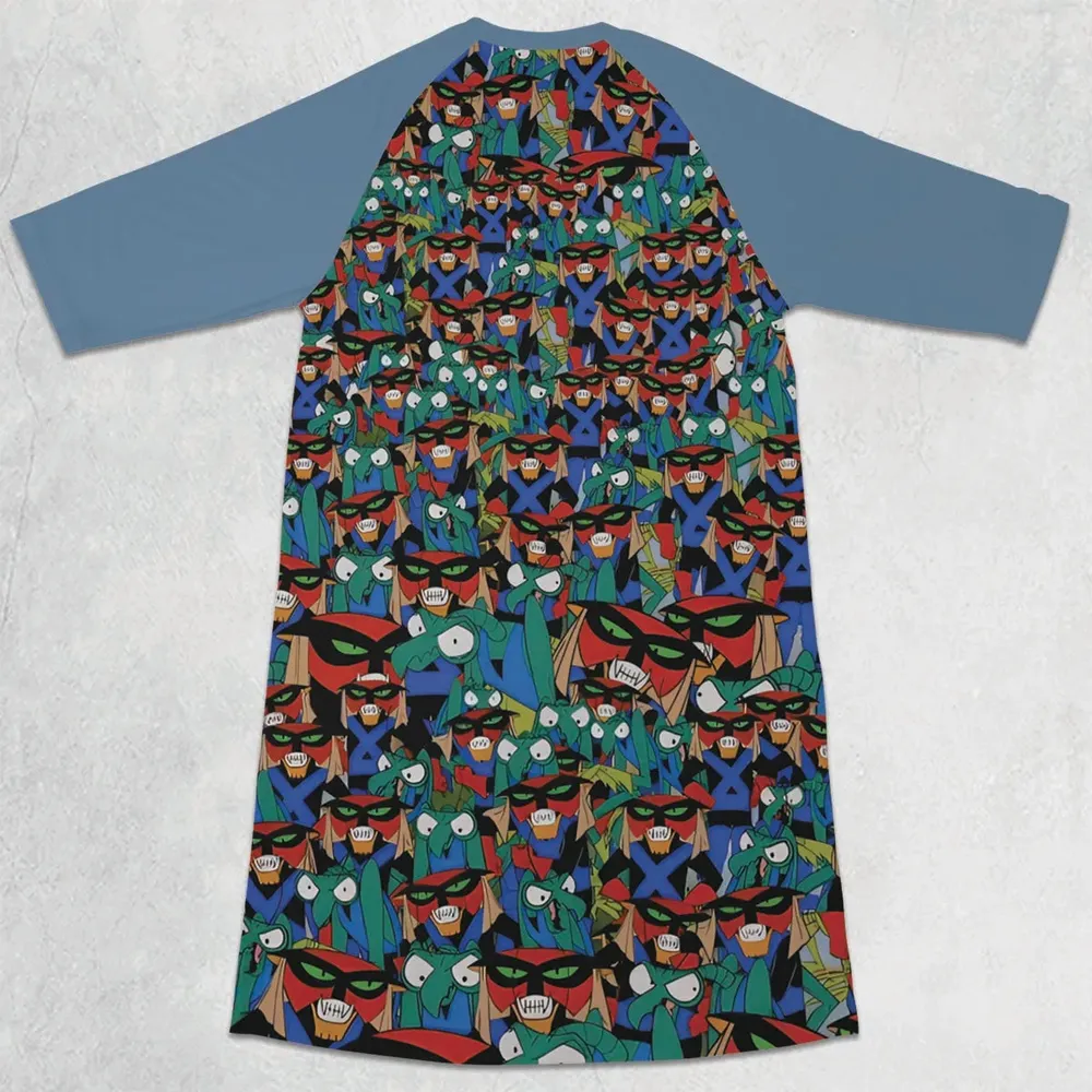 Brak and Zorak Space Ghost Coast to Coast 3/4 Sleeve Raglan Dress - 2