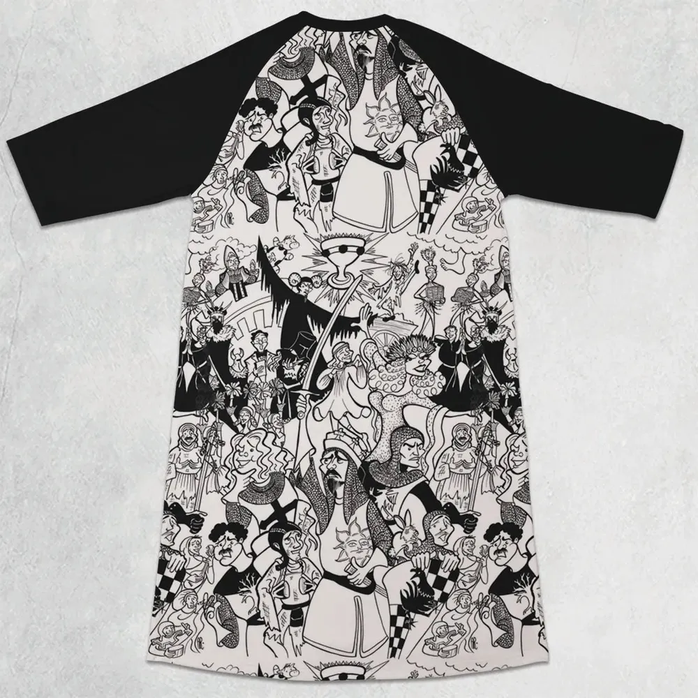 Monty Python Madness 3/4 Sleeve Raglan Dress - 2