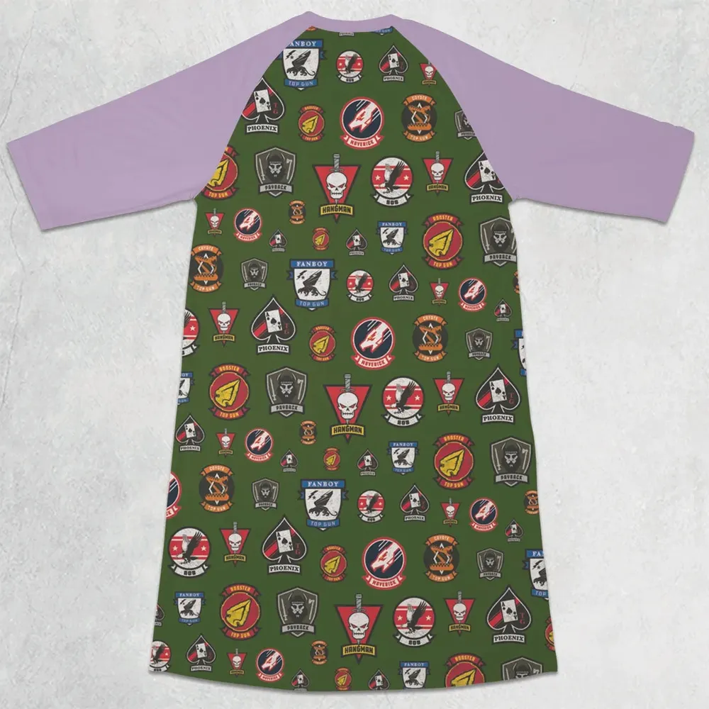 Top Gun Badge 3/4 Sleeve Raglan Dress - 2