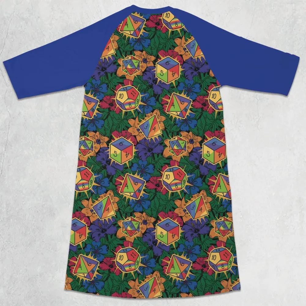 Tropical Dice DnD 3/4 Sleeve Raglan Dress - 2