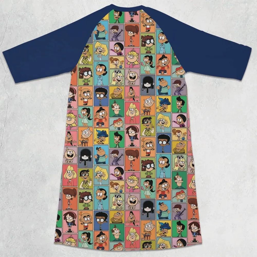 The Loud House Patterns 3/4 Sleeve Raglan Dress - 2