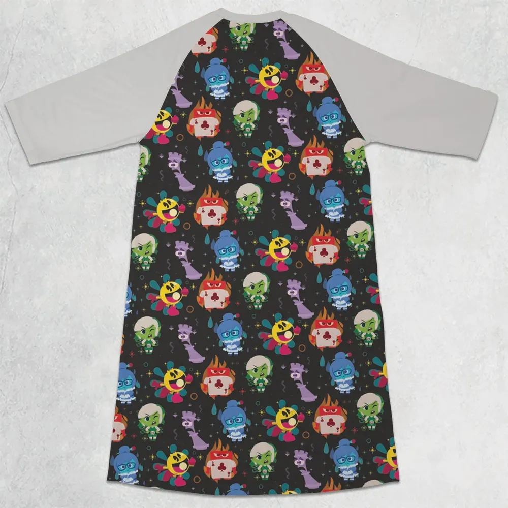 Intensamente Inside Out 3/4 Sleeve Raglan Dress - 2