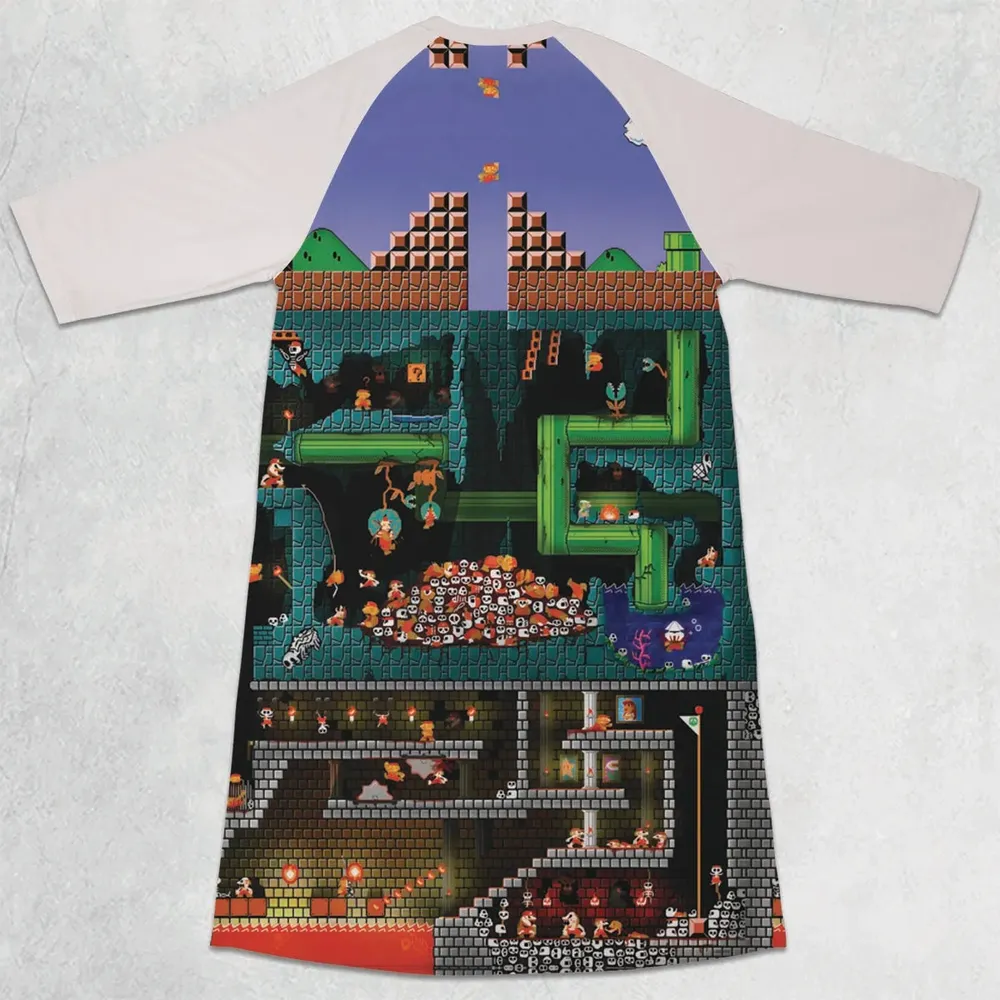 The Pit Super Mario 3/4 Sleeve Raglan Dress - 2