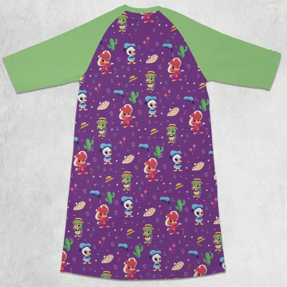 Three amigos Donald Ducktales 3/4 Sleeve Raglan Dress - 2