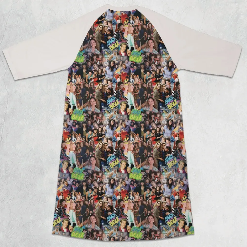 Saved by the Bell 3/4 Sleeve Raglan Dress - 2