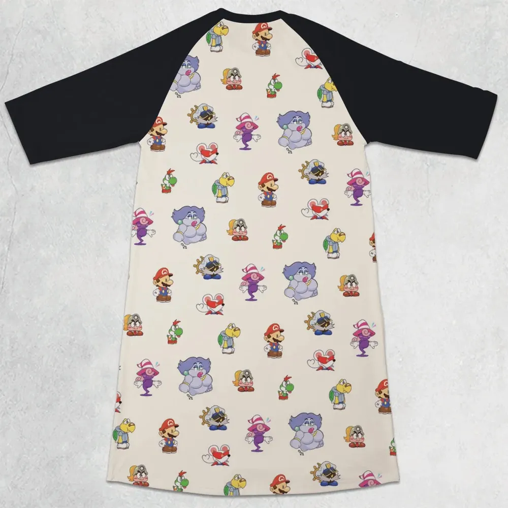 Play In Style Super Mario 3/4 Sleeve Raglan Dress - 2