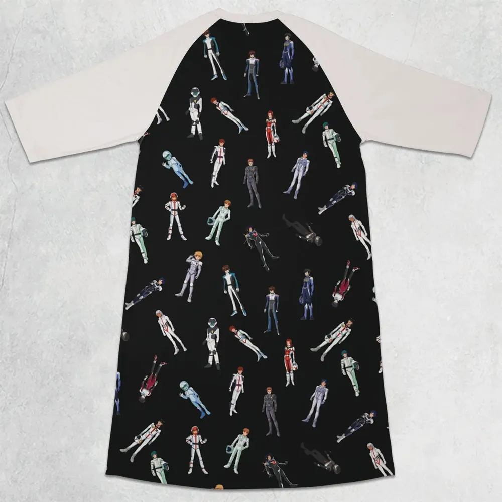 Gundam Pilot Suits Gundam Mobile 3/4 Sleeve Raglan Dress - 2
