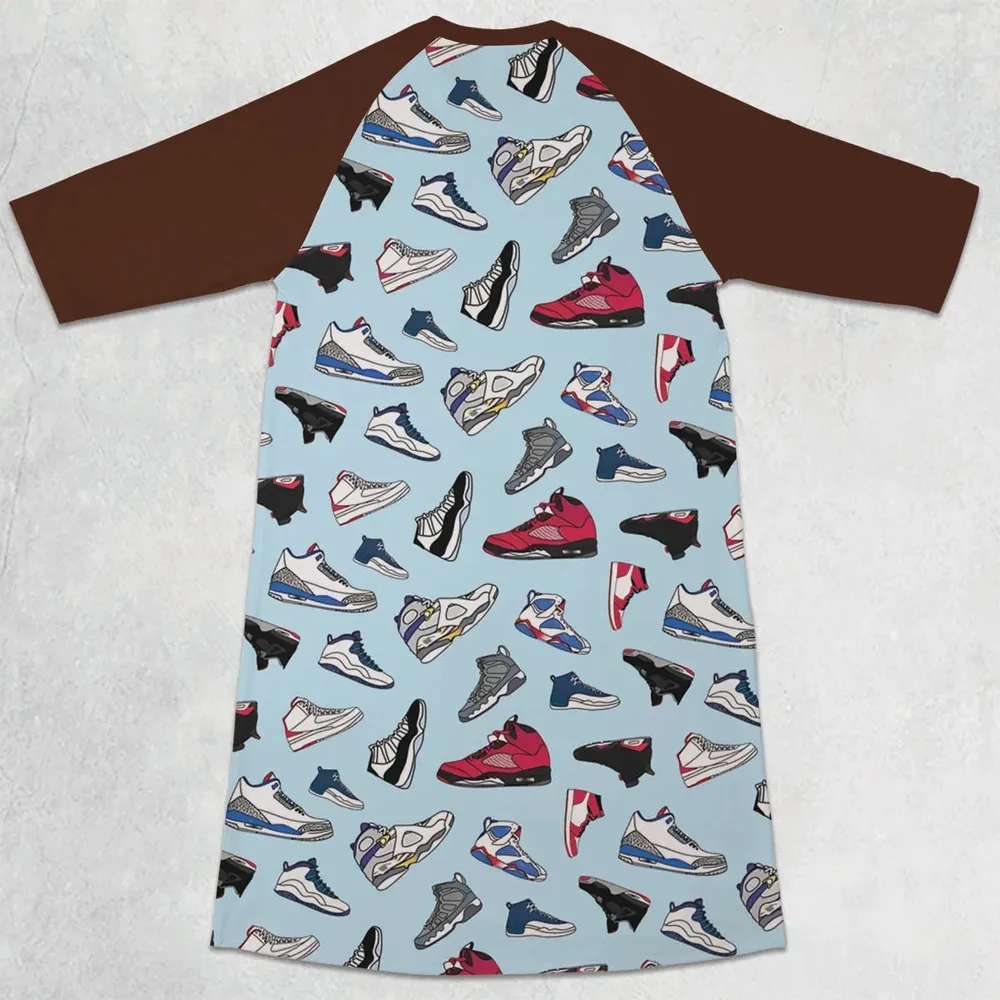 Sneaker Freak 3/4 Sleeve Raglan Dress - 2