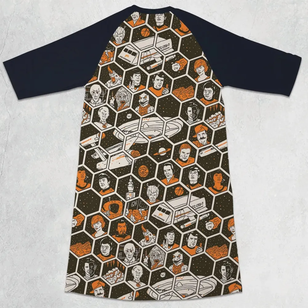TrekToon Star Trek Hive Pattern 3/4 Sleeve Raglan Dress - 2