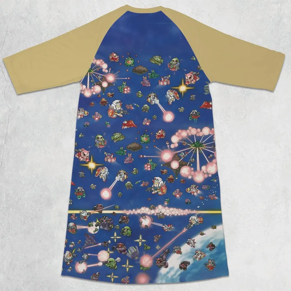 SD Gundam Battle 3/4 Sleeve Raglan Dress - 2