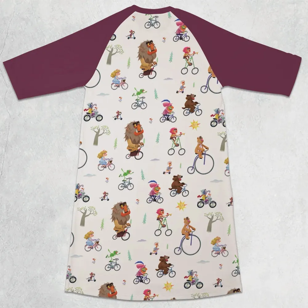 The Muppet Movie Bike Scene 3/4 Sleeve Raglan Dress - 2