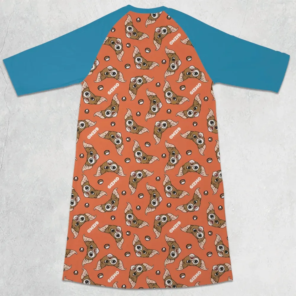 Gremlins Gizmo Head Toss 3/4 Sleeve Raglan Dress - 2