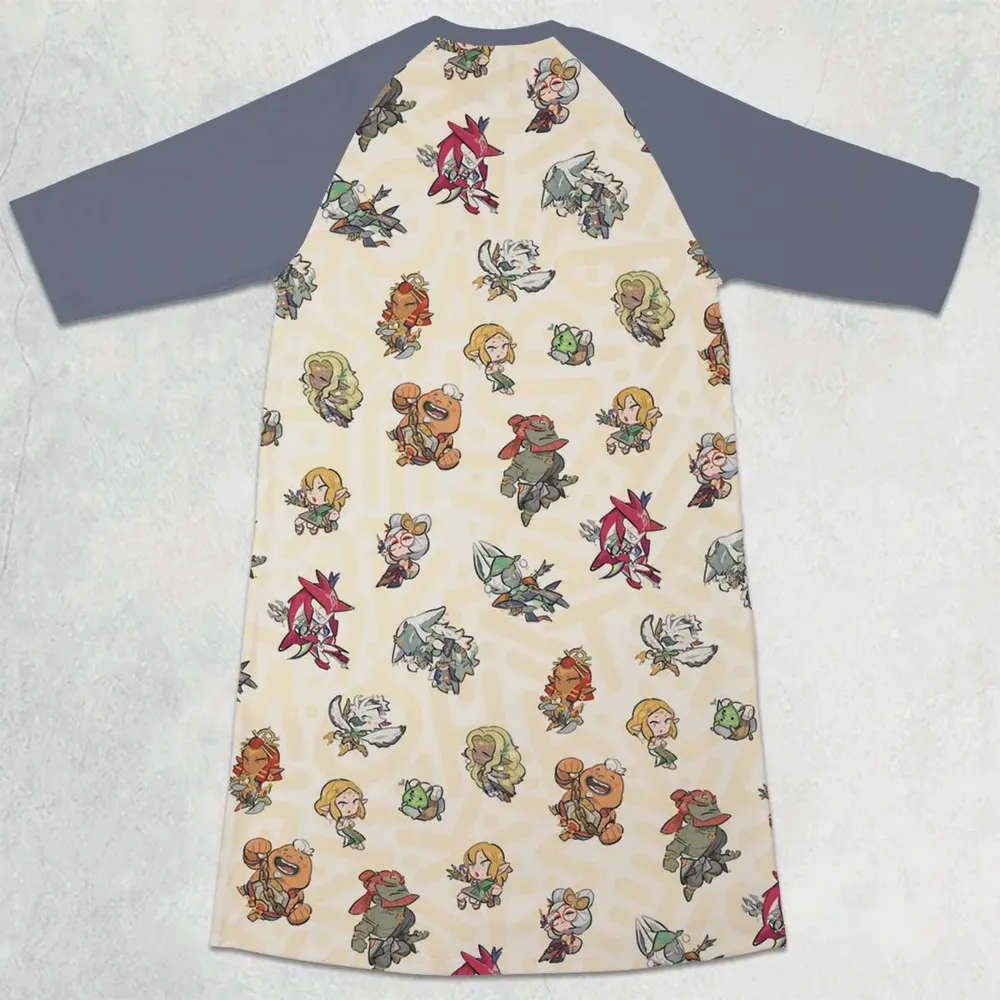 Link Look The Legend of Zelda 3/4 Sleeve Raglan Dress - 2