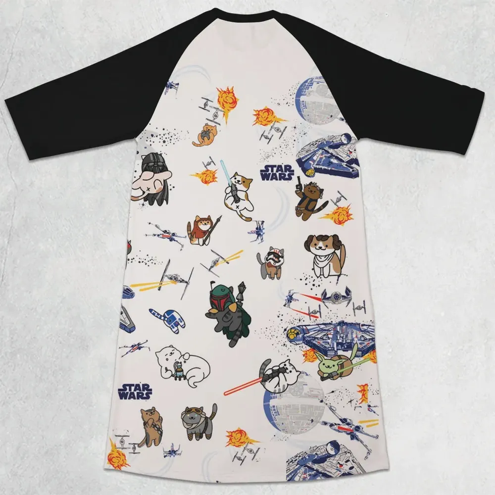 Star Wars Cats 3/4 Sleeve Raglan Dress - 2