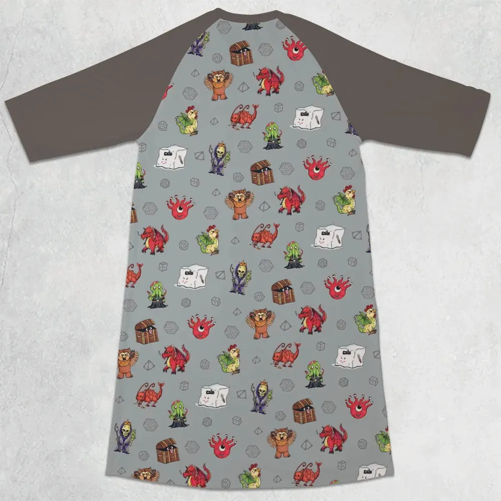 Little Monsters DnD 3/4 Sleeve Raglan Dress - 2