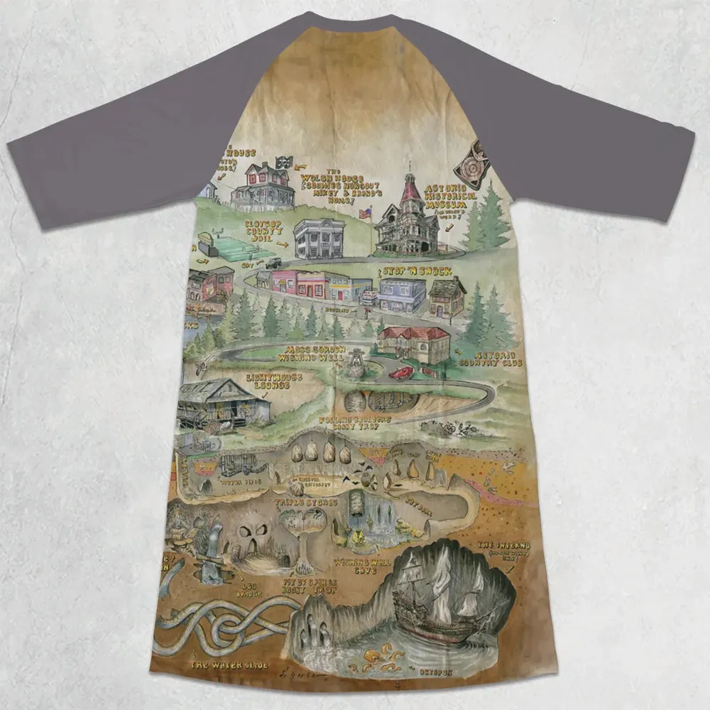 The Goonies Adventure Map 3/4 Sleeve Raglan Dress - 2