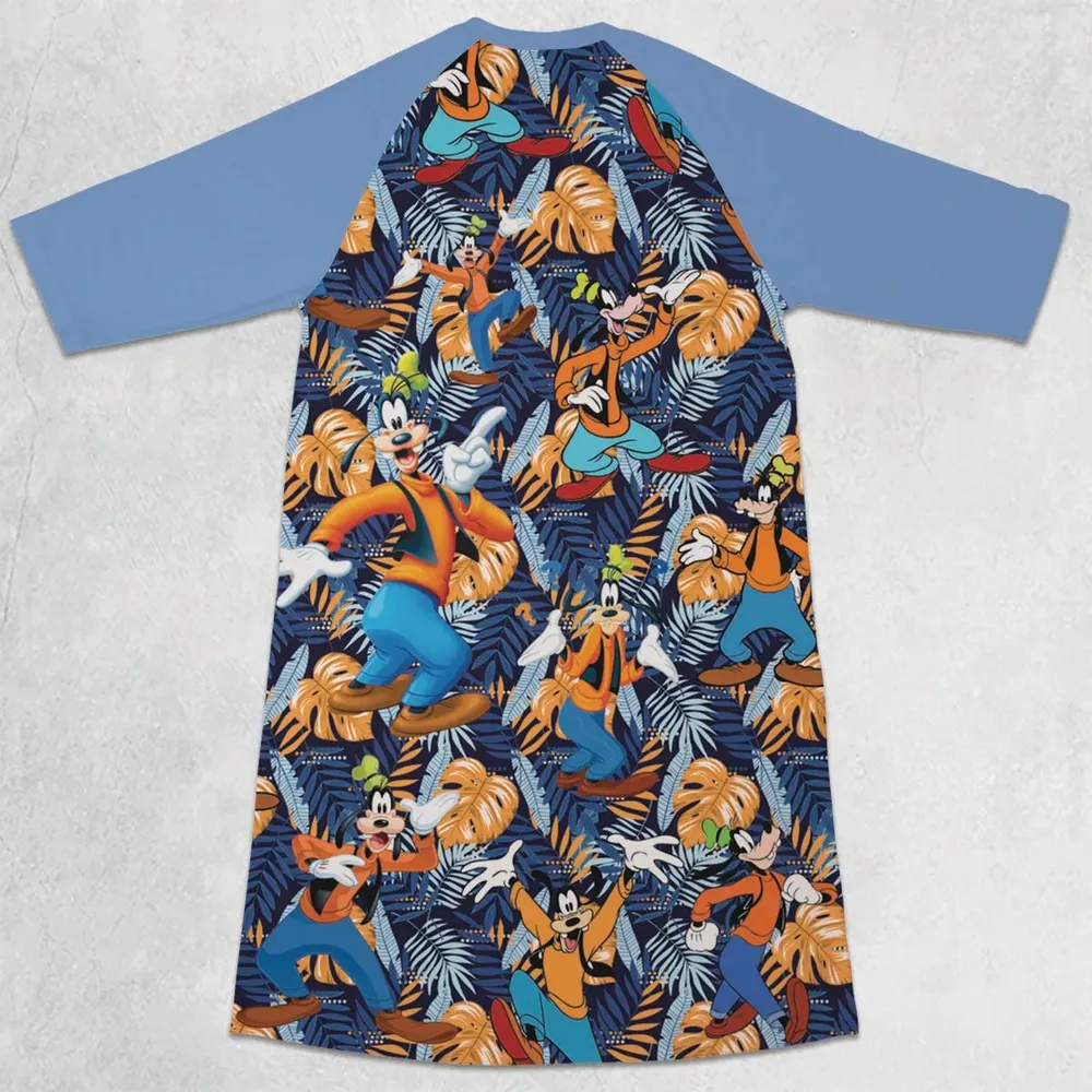 Goofy Aloha 3/4 Sleeve Raglan Dress - 2